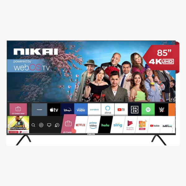 Nikai 85" INCH Web os UHD Smart LED, Frameless, Ultra HDR, Dolby Audio, Smart Voice Control | NIK85MEU4STN